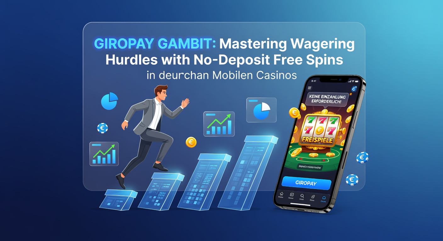 Grafik mit Giropay-Transaktionsfluss und Free-Spins-Symbolen in einem mobilen Casino-Interface