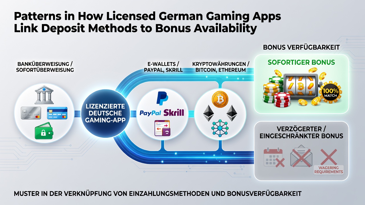 Darstellung typischer Verknüpfungen zwischen Zahlungsoptionen und Bonusbedingungen in deutschen Apps
