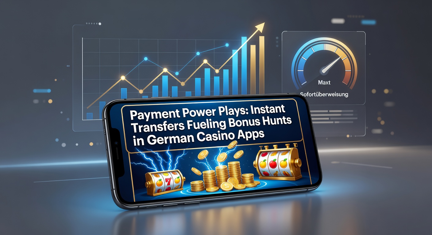 Screenshot einer deutschen Casino-App mit Instant-Transfer-Option und aktiviertem Bonus-Angebot, das schnelle Einzahlungen und Gewinnchancen hervorhebt