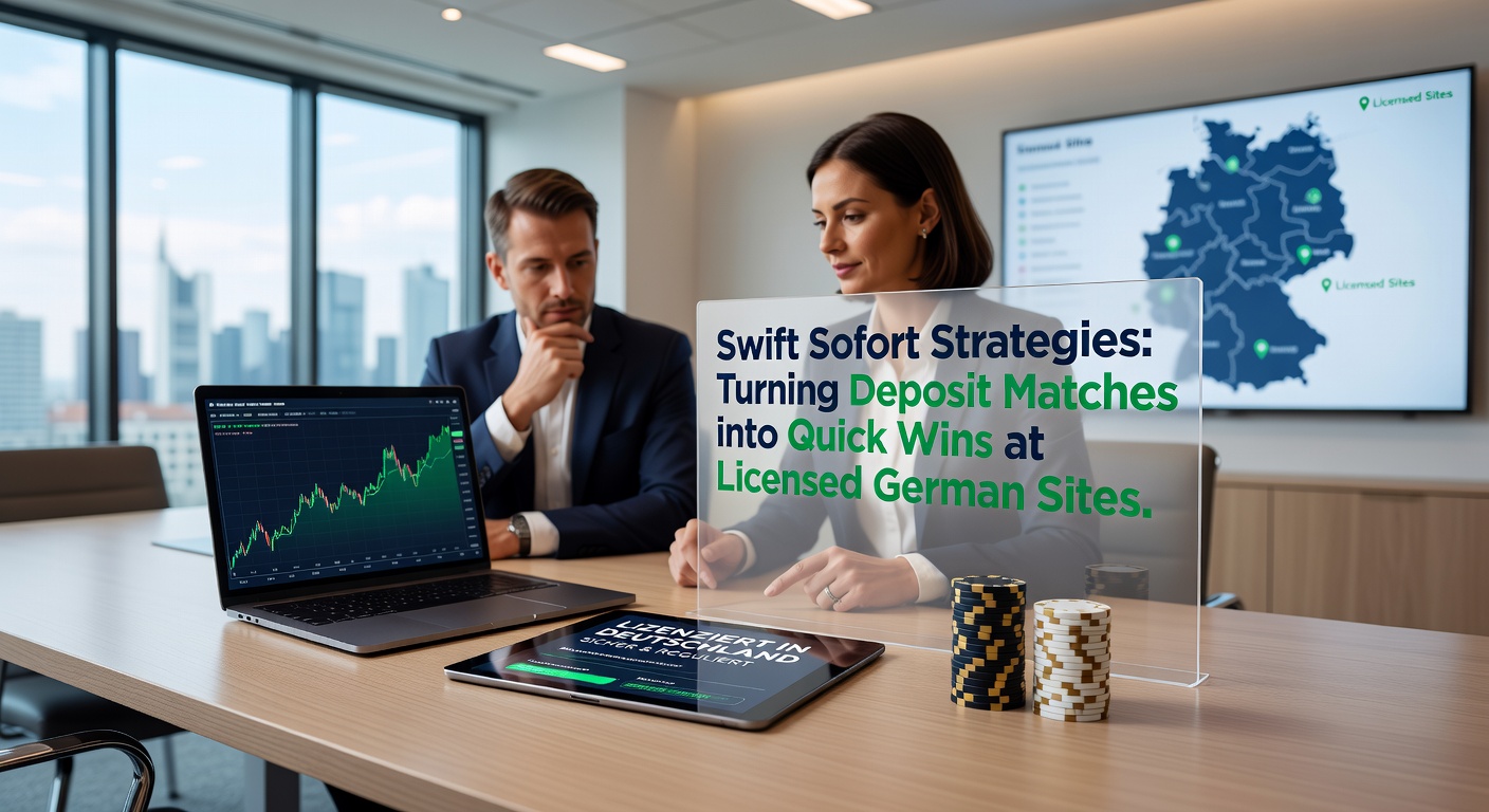 Grafik einer Strategie-Übersicht mit Sofort-Überweisung, Deposit-Match-Bonus und Umsatzbalken in einem deutschen Casino-Dashboard