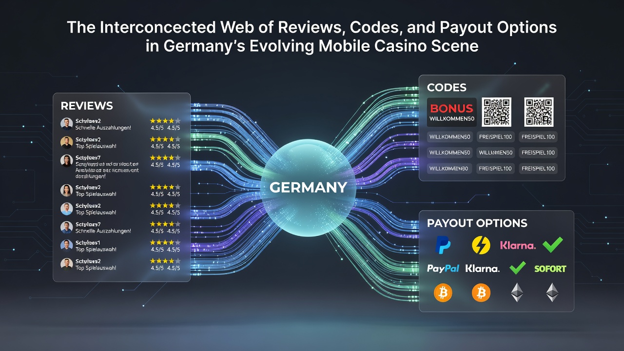 Übersicht über vernetzte Bewertungen, Bonus-Codes und Zahlungsoptionen in deutschen Mobile-Casinos